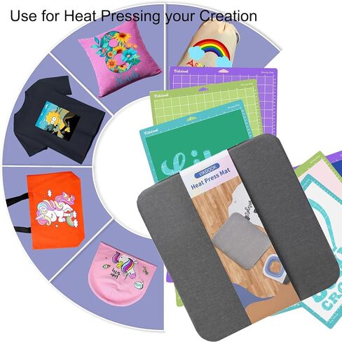 Heat Press Mat Compatible with Cricut Easy Press 2, Easy Press Mat 8"X10" for T Shirt HTV Vinyl Craft Ironing Transfer Projects (8"x10"-1 Mat) in Kuwait