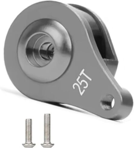 2 Sets Aluminum 25T Servo Saver 1 Hole Adjustable Hi-Torque Servo Horn for 1/10 SCX10 Capra TRX4 TRX6 RC Car Crawler Boat Parts (Titanium) in Kuwait