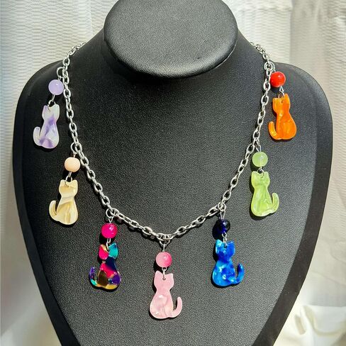 Anjulery 20 Pcs Cat Charms for Earrings, Necklaces, Bracelets, Pendants, Keychains, Crafts, Animal Charms for Jewelry Making and Crafting (Cat-B) in Kuwait