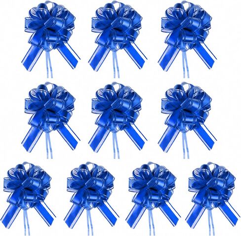 Blue Pull Bows,Gifts Wrapping Bows,Blue Bow for Gifts Wrapping,Bouquet Packaging(4.3 in,10 pcs) in Kuwait