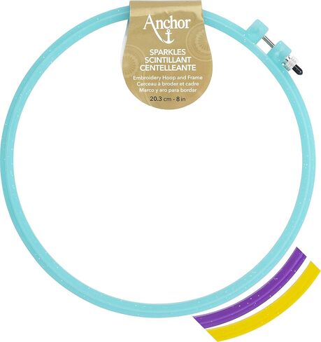 Anchor Sparkle Embroidery Hoop, 8", Blue/Purple/Yellow in Kuwait