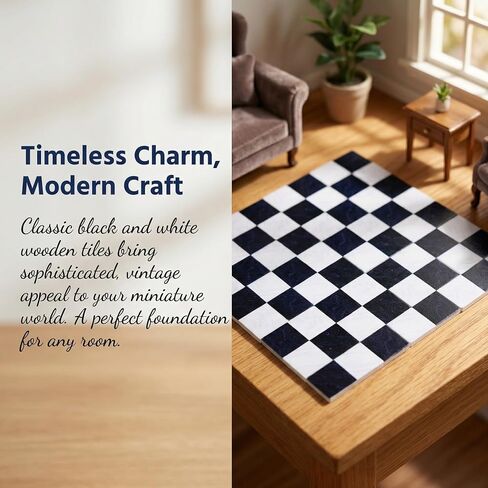 jojofuny 18Pcs Dollhouse Floorboard, 1.18 Inch Mini Floor Sheet, Wood Dollhouse Flooring Decorations, Doll House Furniture Accessories for Kids, Black in Kuwait