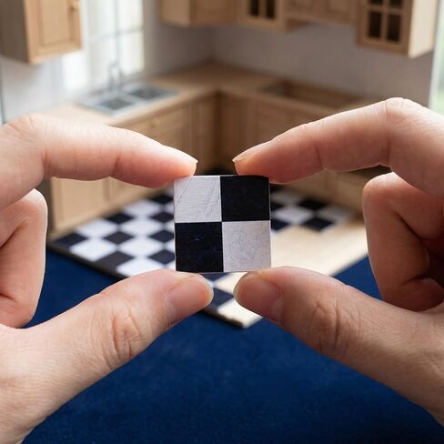 jojofuny 18Pcs Dollhouse Floorboard, 1.18 Inch Mini Floor Sheet, Wood Dollhouse Flooring Decorations, Doll House Furniture Accessories for Kids, Black in Kuwait