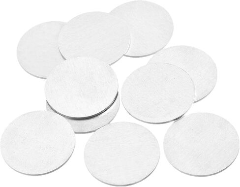MECCANIXITY Stamping Blank Aluminium Round DIY Tags Silver, 38mm/1.5" for Craft Decoration, Pack of 10 in Kuwait
