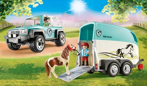 Playmobil Car with Pony Trailer in Kuwait
