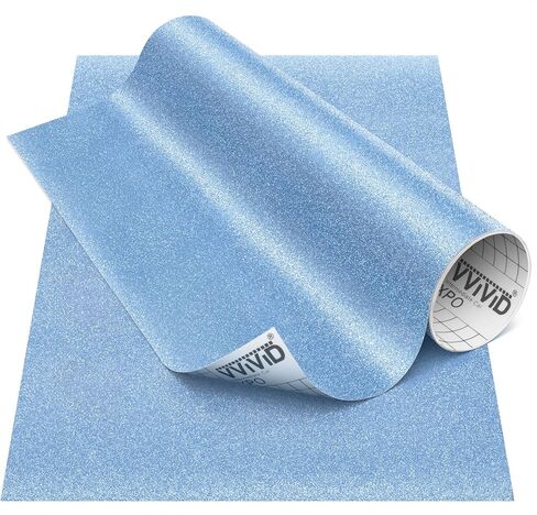 VViViD DECO65 Glitter Blue Craft Vinyl Roll (1ft x 6ft) Permanent Adhesive in Kuwait