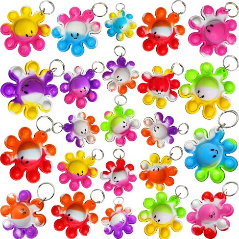 50 Packs Octopus Push Fidget Bubble Bulk Mini Pop Keychain, Fidget for Teens and Kids,Birthday Halloween Party Favors Supplies Classroom Student Prizes Gift in Kuwait