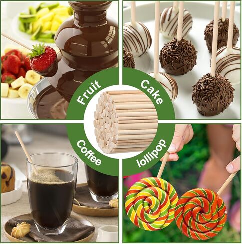 100 Pieces Wooden Dowel Rods Assorted Sizes Wooden Dowels 1/8, 3/16, 1/4, 5/16, 3/8 x 6 Inch Wood Craft Dowel Rods for Crafts and DIY in Kuwait