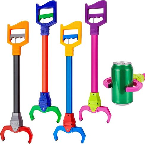 4 Pcs Interactive Toy Grabber, Robot Hand and Robot Claw Grab Pack Toy Robot Arm Toy for Boys Girls Fun Early Learning and Hand Eye Coordination Play, 18 Inch in Kuwait