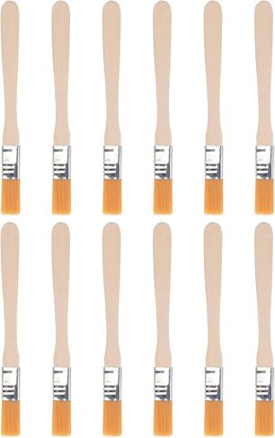 uxcell 5" Paint Brush 0.5" Width Soft Nylon Bristle with Wood Handle for Wall, Cabinets, Fences Yellow 12Pcs in Kuwait