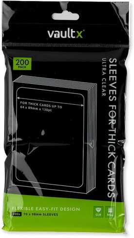 Vault X Thicker Card Sleeves for Deeper Cards - Premium Soft Sleeves for Cards up to 130pt Thick (200pcs) in Kuwait