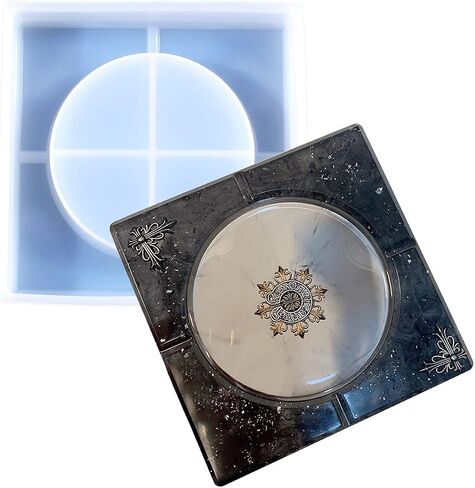 Extra Large Ashtray Resin Mold Polygon Large Round Ashtray Mold for Resin Epoxy in Kuwait