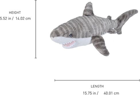 Wild Republic Tiger Shark Plush, Stuffed Animal, Plush Toy, Gifts for Kids, Cuddlekins 13 Inches in Kuwait