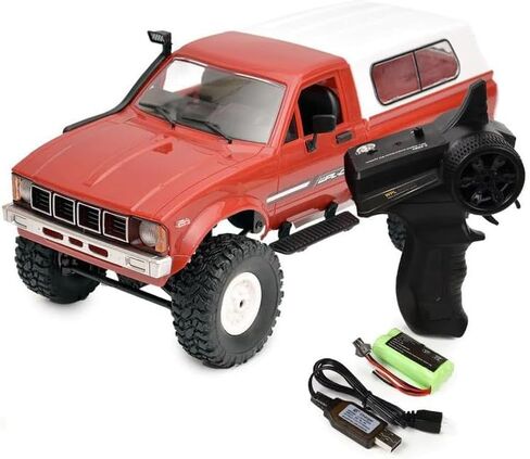 YIKESHU RC Crawler Offroad RC Truck 4x4 Remote Control Rock Crawler WPL C24-1 Pickup Trucks with Led Light, 2.4 Ghz 1/16 Scale All Terrain Car Brushed RTR Gift for Adults in Kuwait