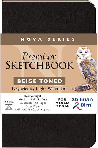 Stillman & Birn Nova Series Beige Softcover Sketchbook, 8" x 10", 150 GSM (Heavyweight),Beige Paper, Medium Grain Surface in Kuwait