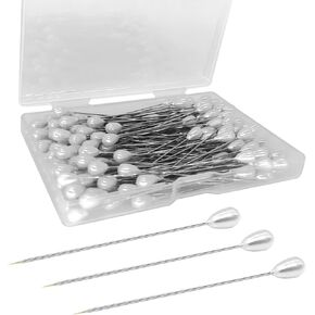 Corsage Boutonniere Pins, 150pcs Faux Pearl Head Sewing Pins, Straight Pins Wedding Bouquet Pins for Crafts Jewelry Making DIY Fabric Wedding Flower Decorations (White,Pink and Gray) in Kuwait