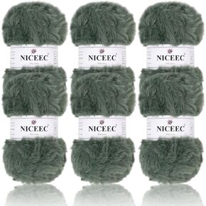 NICEEC Faux Fur Yarn Super Soft Yarn Chunky Fluffy Yarn Eyelash Yarn for Crochet Knit Total Length 6×32m(6×35yds,50g×6)-Autumn/300g in Kuwait