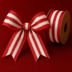 USA | American Made 5/8" White & Gold Holiday Grosgrain Ribbon - 20 Yards in Kuwait