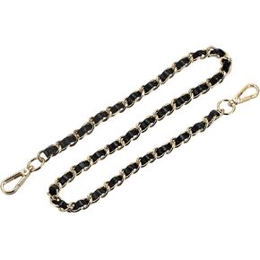uxcell Purse Chain Strap, 47" Leather Iron Flat Chain Strap Handbag Chains, Purse Straps, Shoulder Bags, Replacement Strap(Dark Brown + Gold) in Kuwait
