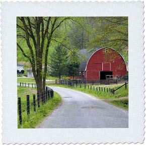 3dRose Red Barn and Farm House Near Berlin, Ohio - Us36 Dfr0019 - David R. Frazier - Quilt Square, 8 by 8-Inch (qs_93372_3) in Kuwait