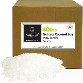 Direct Candle Supply - Coconut Soy Blend Flakes - Creamy Blend for High Fragrance Load (25.0 lb) in Kuwait