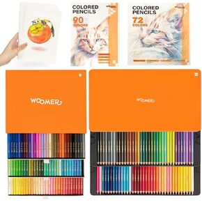 Woomer 72 Colored Pencils Set | Art Supplies for Adults & Kids | Beautifully Presented Tin Box | Soft Core Colored Leads for Shading, Blending | Gifts for Artist Drawing in Kuwait