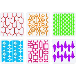 NBEADS 6 Pcs 6 Styles Retro Tile Stencils, Mid Century Modern Painting Stencil Tempalte DIY Art Craft Painting Wall Stencils 11.8×11.8 Inch for Painting on Wood Canvas Paper Furniture Wall in Kuwait