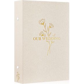 Lanpn Couples Scrapbook Photo Album - The Story of Us, Linen Wedding Anniversary Self Adheisve Picture Book holds 4x6 5x7 A5 Photo for Love Newlywed Valentine's Day (Large 40 Sheets/80 Pages, Beige) in Kuwait