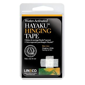 Lineco Water-Activated Hayaku Hinging Tape 1" X 100 Feet, Archival, Acid-Free and Strong, Used for Hinge Artwork, Repairing Paper, Bookbinding and Conservation. in Kuwait