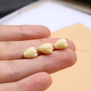 100Pcs Artificial Coral Flower Beads Beige Jasmine Flower Beads for Jewelry Making 7mm 8mm 10mm (7mm) in Kuwait