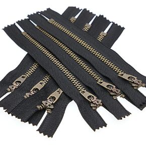 Leekayer 6 Inch Jeans Zipper Antique Brass Teeth Metal Zipper Navy Tape 15cm Close End Zippers Bulk 6pcs Size #5 in Kuwait