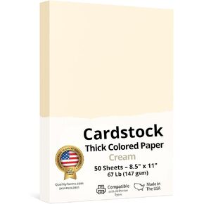 NextDayLabels Color Cardstock Paper - 50 Sheets - 8-1/2" x 11" - pastel Canary 67 lb (147 gsm) - Thick Colored Paper for Crafting, Invitations, Posters, Flyers, and DIY Projects - Made in USA in Kuwait