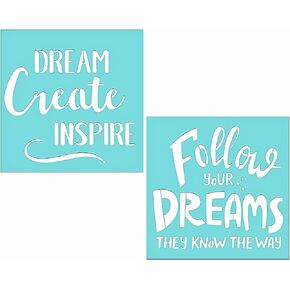 Silk Screen Stencils Reusable, DIY Inspirational Mesh Transfers Stencils for Painting on Wood Tshirts Fabric and More. Craft Stencils, SilkScreen Stencil Kit includes Live Laugh Love and Dream in Kuwait