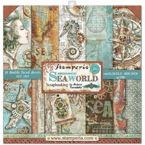 STAMPERIA INTERNATIONAL, KFT PAPER PAD 12X12 10PK SEA WORLD, 30.5 x 30.5 (12" x 12"), Multicoloured in Kuwait