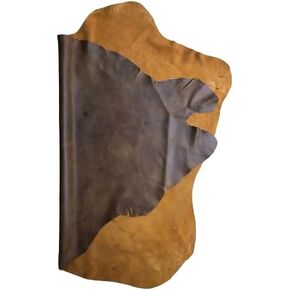 Yellow Distressed Crazy Horse Nappa Sheepskin Leather Hide 0.8mm – Full Grain Whole Hide No Holes for Crafting (6–7 sq.ft) in Kuwait