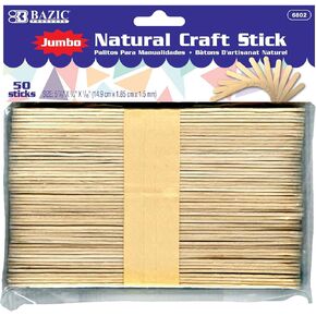 BAZIC Jumbo Craft Sticks Natural Wood, Large Size Ice Cream Popsicle Stick, Non Toxic DIY Project Building Crafts (50/Pack), 1-Pack in Kuwait