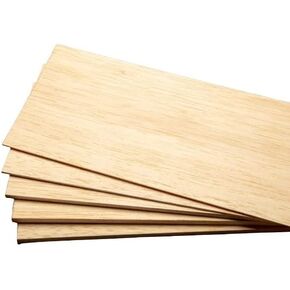 Balsa Wood Sheets, Model Grade Hobby Craft Balsa Wood Thin Plank, Perfect for Modeling, Crafts, Hobbies, Laser, Wood Burning, Glider Airplanes by Binos (12" x 6" x 1/32", Pack of 5) in Kuwait