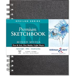 Stillman & Birn Epsilon Series Wirebound Sketchbook, 7" x 10", 150 gsm (Heavyweight), White Paper, Smooth Surface in Kuwait