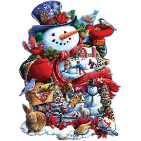 Bits and Pieces - 750 Piece Shaped Jigsaw Puzzle for Adults - Happy Holiday Snowman - 750 pc Christmas Jigsaw by Artist Larry Jones in Kuwait