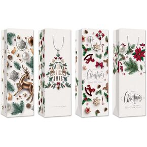 Seamoy 10PCS Christmas Gift Bags Assorted Sizes, Heavy Duty Christmas Bags Bulk with 2 XL, 4 Large and 4 Medium Size,Christmas Gift Wrapping Bags, White Color (Assorted Sizes-10PCS) in Kuwait