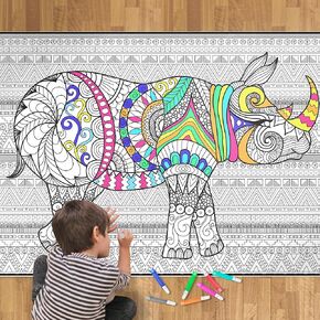 ملصق تلوين عملاق بالحبر الفني الفوضى - تصميم ذو طابع طبي مقاس 60 × 42 بوصة - صُنع في الولايات المتحدة الأمريكية، ورق ملفوف، رائع لجميع الأعمار، مثالي للحرف اليدوية، والفصول الدراسية، والحفلات، والتجمعات العائلية in Kuwait