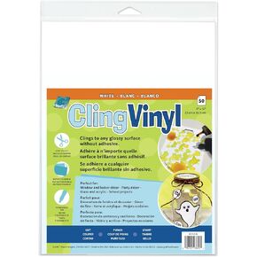 Grafix Pack of 50, White Static Film, Create Your Own Window Clings and Temporary Decorations, Just Stick to Any Glass, Acrylic, or Glossy Surface, 50-Pack, 50 Count in Kuwait