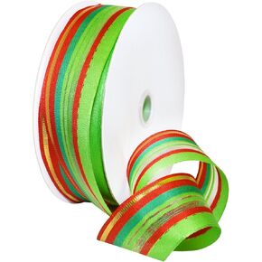 Morex Ribbon Wired Polyester Christmas/Holiday & Winter Themed Ribbon, 2.5" x 20 Yd, Melody (7715.60/20-815) in Kuwait