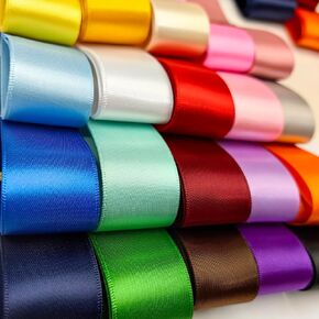 Chenkou Craft 20 Yards Double Face Polyester Satin Ribbon Ribbons Craft Pack Hair Bow Jewelry Making (Multi-Colored, 3/4"(20mm)) in Kuwait