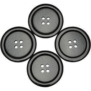 Chenkou Craft Mix Color Plastic Resin Circle Big Button 4 Holes DIY Craft Sewing 25mm 100pcs (Black, 1"(25mm)) in Kuwait