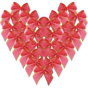 50pcs 1.2-Inch Black Mini Ribbon Bows for Crafts Gold Edge Small Ribbon Bows Christmas Decoration Embalishement(Black) in Kuwait