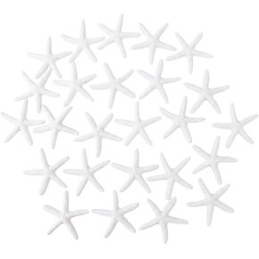 LJY 25 Pieces White Resin Pencil Finger Starfish for Wedding Decor, Home Decor and Craft Project, 2.3 Inches in Kuwait