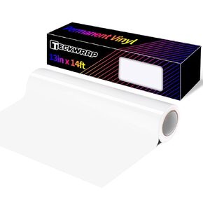 TECKWRAP لامع فضي كروم لاصق ذكي فينيل دائم، 13 بوصة × 5 قدم، فينيل لمشاريع الملصقات اليدوية، متوافق مع Explore3/Maker3 in Kuwait
