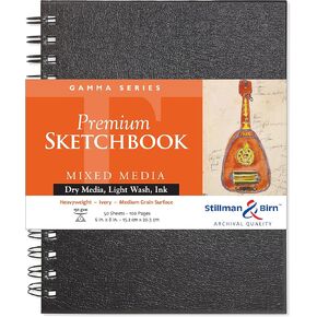 Stillman & Birn Gamma Series Wirebound Sketchbook, 7" x 10", 150 gsm (Heavyweight), Ivory Paper, Medium Grain Surface in Kuwait