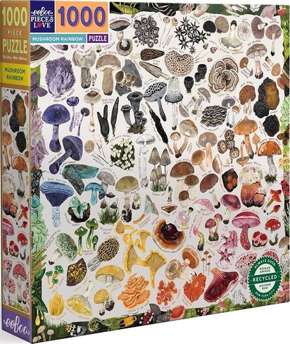 eeBoo Piece and Love Mushroom Rainbow 1000 Piece Square Adult Jigsaw Puzzle/Ages 14+ (PZTMRW) in Kuwait